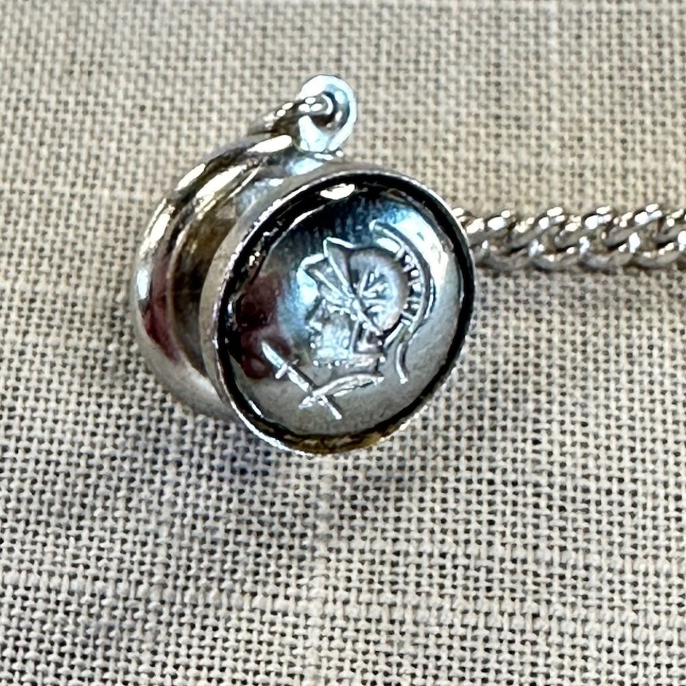 Vintage MCM Intaglio Roman Centurion Helmeted Warrior Tie Tack Pin